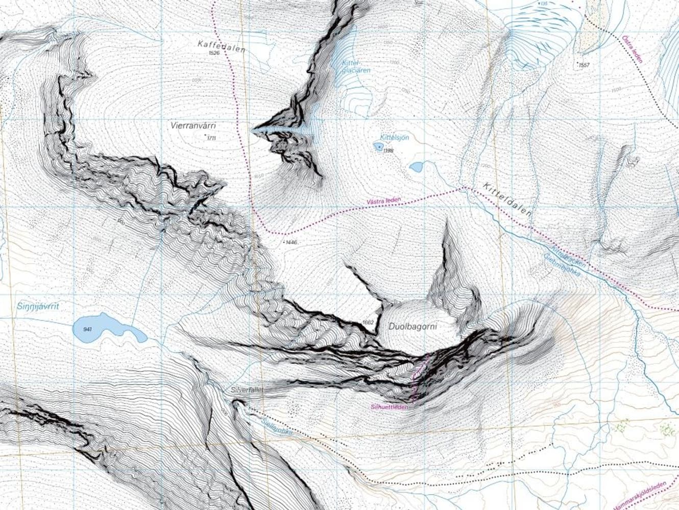 Högalpin Karta Kebnekaise 1:15 000, view: 1
