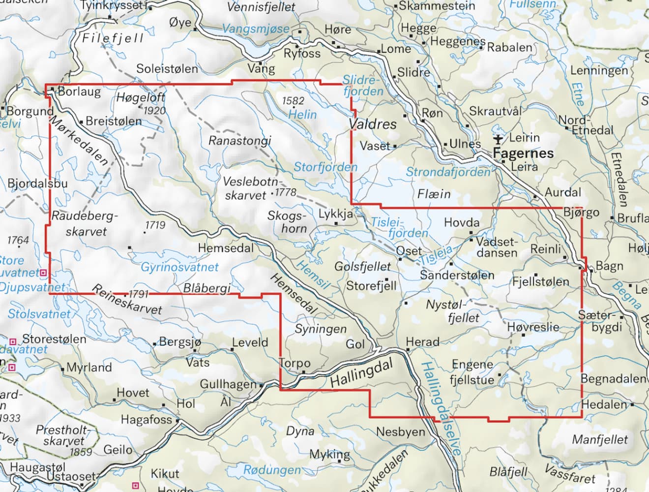 Turkart Hemsedal, Gol & Geilo 1:50 000, view: 1