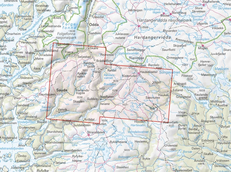 Turkart Røldal och Haukeli 1:50 000, view: 1