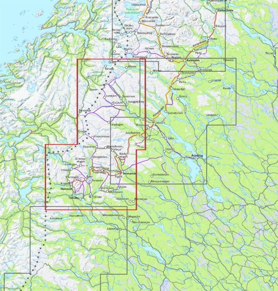 Fjällkarta Vindelfjällen 1:100 000, view: 1