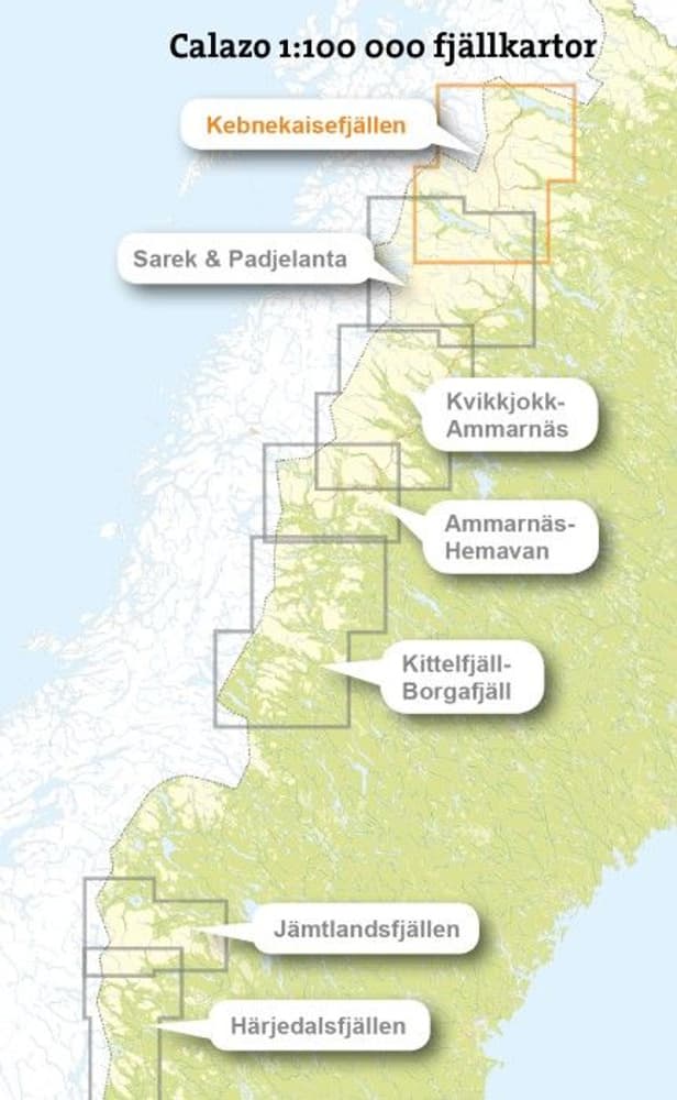 Fjällkarta Kebnekaisefjällen 1:100 000, view: 1