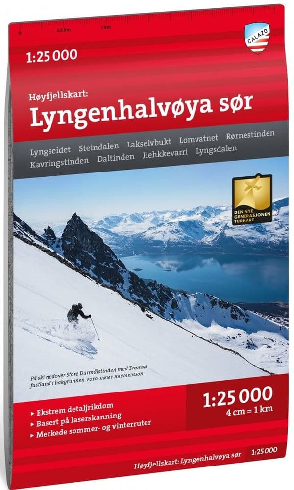 Høyfjellskart Lyngenhalvøya sør 1:25 000, view: 0