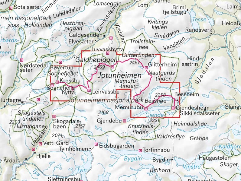 Høyfjellskart Jotunheimen: Högruta 1:20 000, view: 1