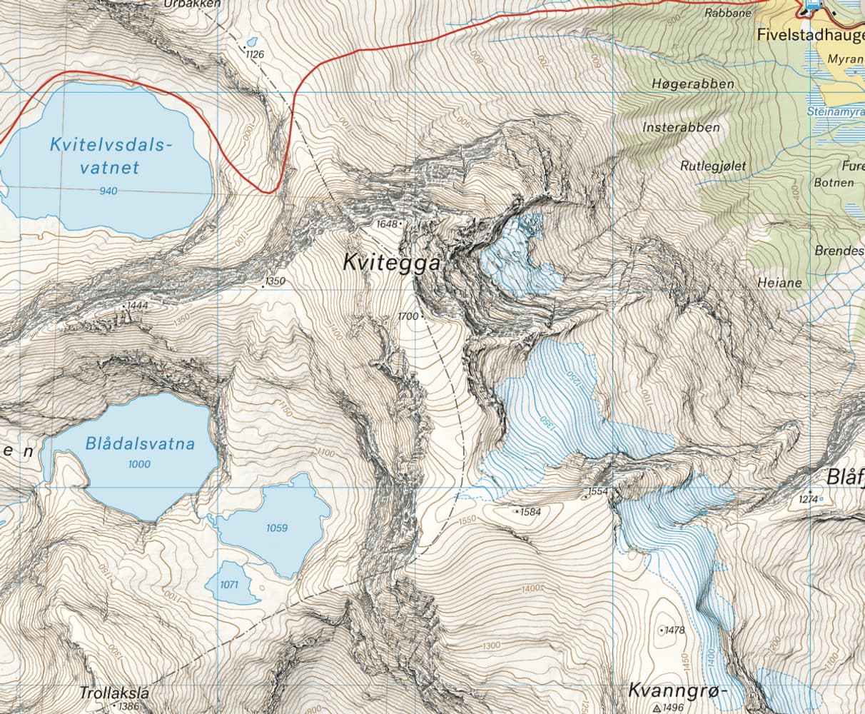 Høyfjellskart Sunnmøre: Hornidalen 1:25 000, view: 2