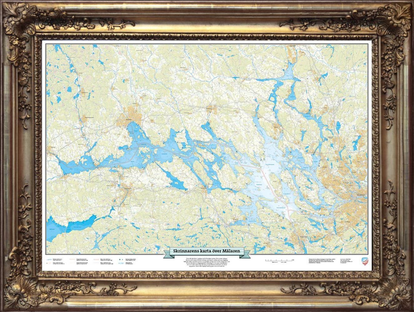 Skrinnarens väggkarta över Mälaren 1:125 000, view: 1