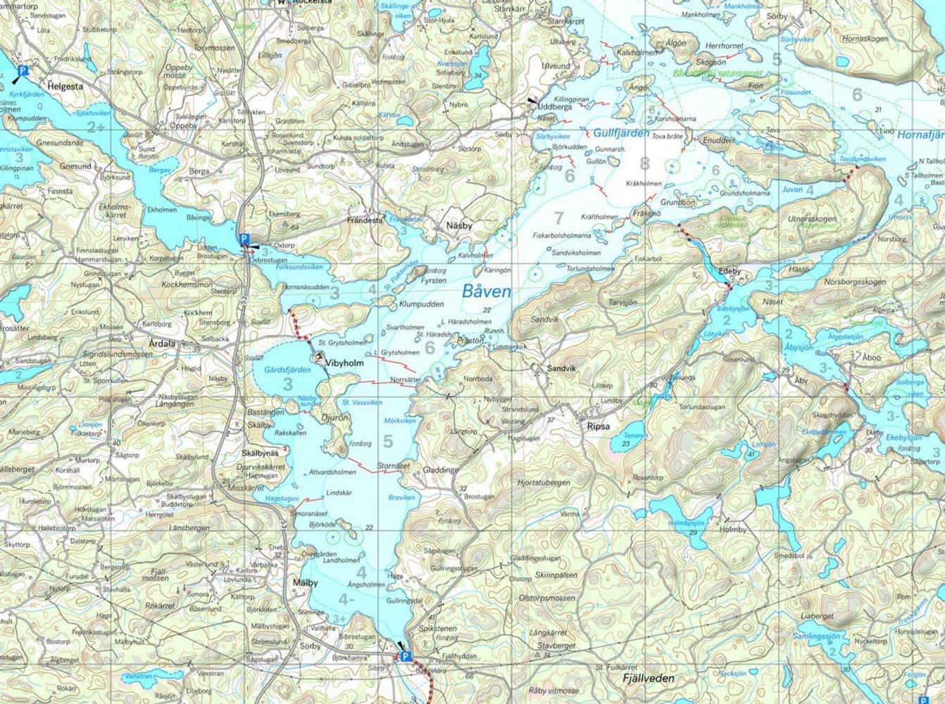 Skridskokarta Båven, Marvikarna & Yngern 1:50 000, view: 2