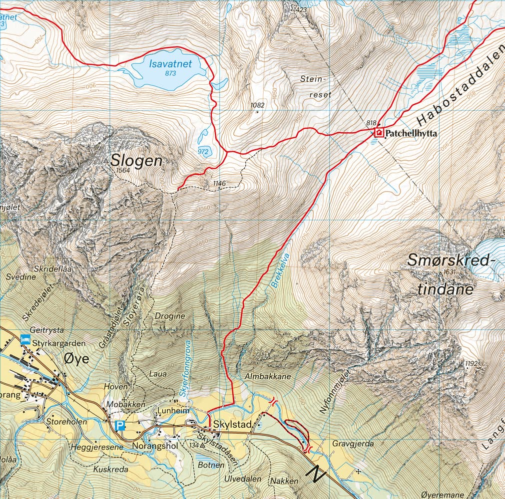 Høyfjellskart Sunnmøre: Stranda & Slogan 1:30 000, view: 2