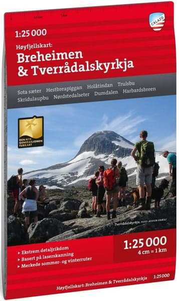 Høyfjellskart Breheimen & Tverrådalskyrkja 1:25.000, view: 0