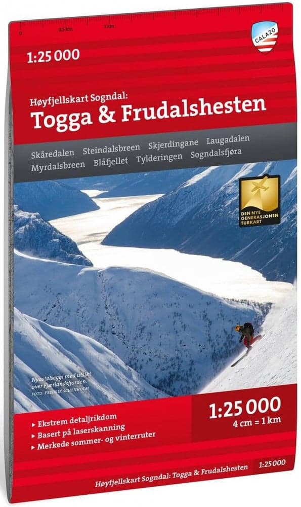 Høyfjellskart Sogndal: Togga og Frudalshesten 1:25 000, view: 0