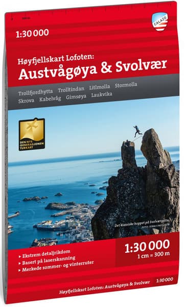 Høyfjellskart Lofoten: Austvågøya - Svolvær 1:30 000, productDetailPage.view: 0