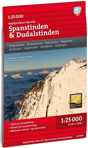 Høyfjellskart Narvik: Spanstinden & Dudalstinden 1:25 000, view: 0