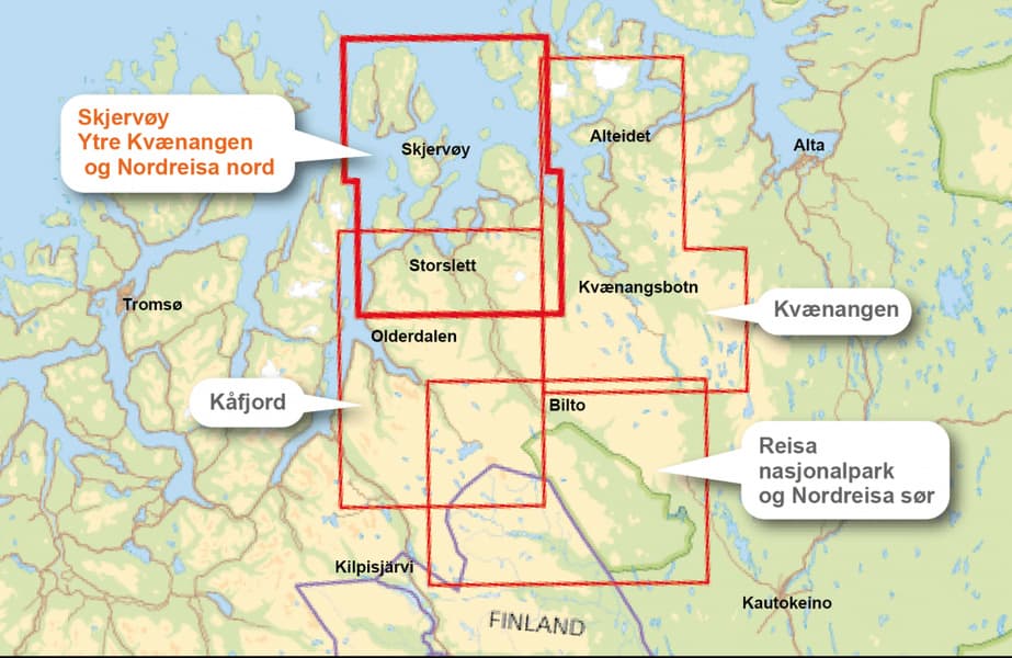 Turkart: Skjervøy, Ytre Kvænangen, Nordreisa Nord 1:50 000, productDetailPage.view: 1