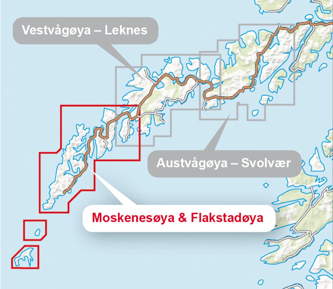 Høyfjellskart Lofoten: Moskenesøya & Flakstadøya 1:30 000, view: 1