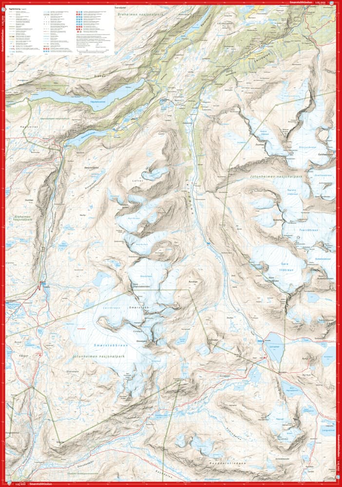 Høyfjellskart Jotunheimen: Smørstabbstindan & Leirvassbu 1:25 000, view: 2