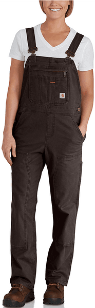 Carhartt W's Crawford Bib Overall Dark Brown, view: 2