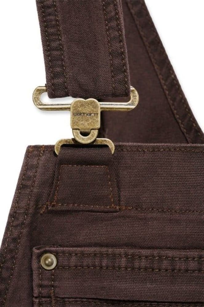 Carhartt W's Crawford Bib Overall Dark Brown, view: 3