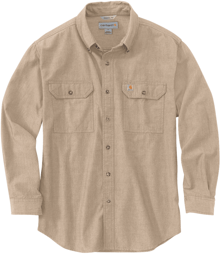 Carhartt M's Loose Chambray L/S Shirt Dark Tan Chambray, view: 0