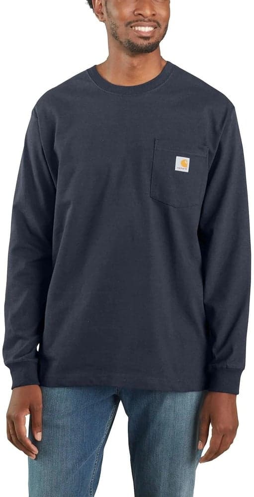 Carhartt M's Workwear Pocket L/S T-Shirt Navy, view: 1