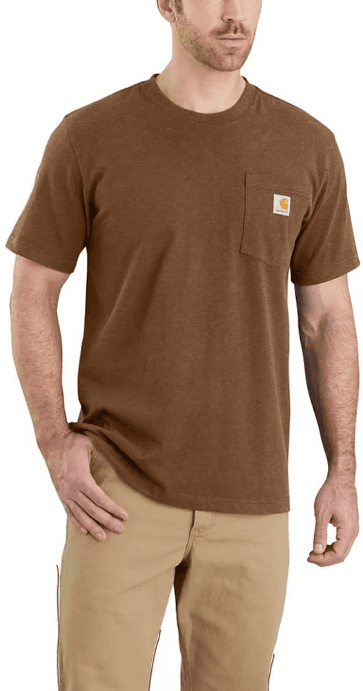 Carhartt M's Workwear Pocket S/S T-Shirt Oiled Walnut Heather, view: 1