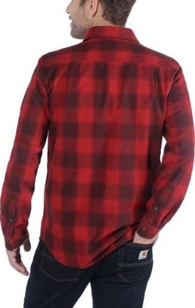 Carhartt Hubbard Slim Fit Flannel Shirt Dark Crimson, view: 1