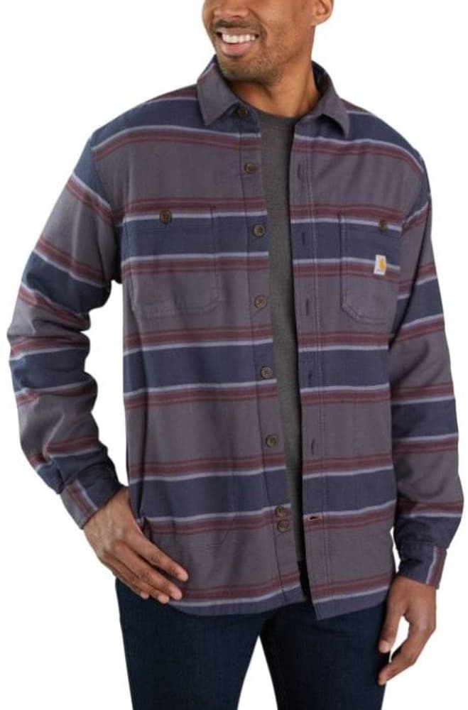 Carhartt M's Hamilton Fleece Lined Shirt Shadow Stripe, view: 1