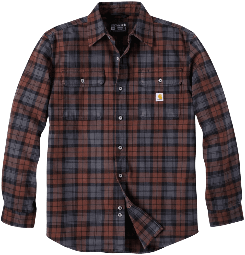 Carhartt M's Heavy Flannel L/S Plaid Shirt Mocha, view: 0
