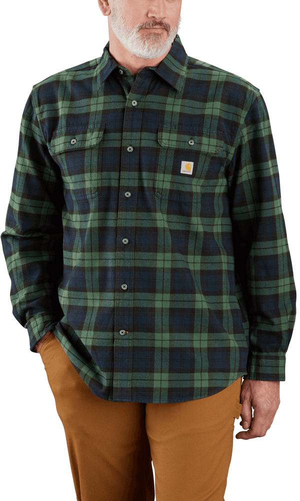 Carhartt M's Heavy Flannel L/S Plaid Shirt Frosted Balsam, view: 2