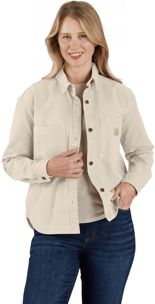 Carhartt W's Heavyweight Duck Overshirt Oat Milk, view: 1