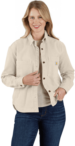 Carhartt W's Heavyweight Duck Overshirt Oat Milk, view: 1