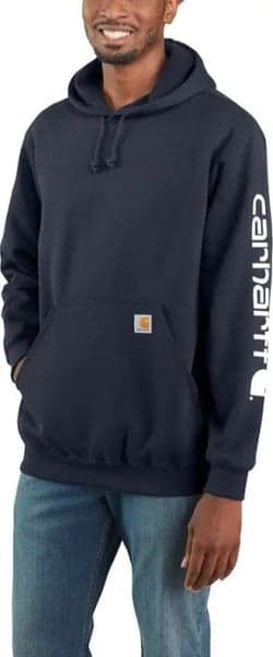 Carhartt M's Sleeve Logo Hooded Sweatshirt Navy, view: 1