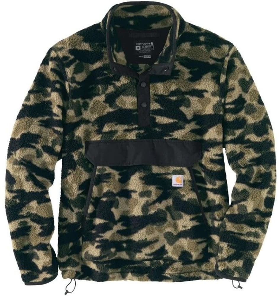 Carhartt M's Relaxed Fit Pile Fleece Pullover Black Blind Duck Camo, view: 0