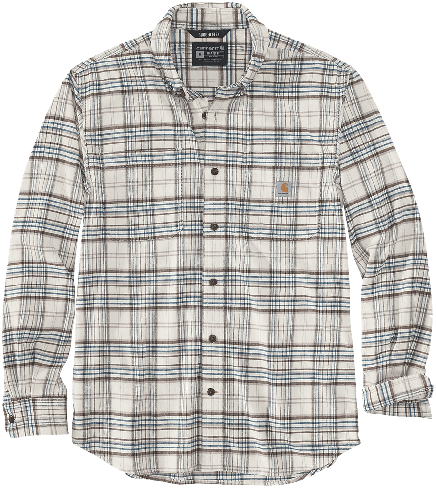 Carhartt M's Midweight Flannel L/S Plaid Shirt Malt, view: 0
