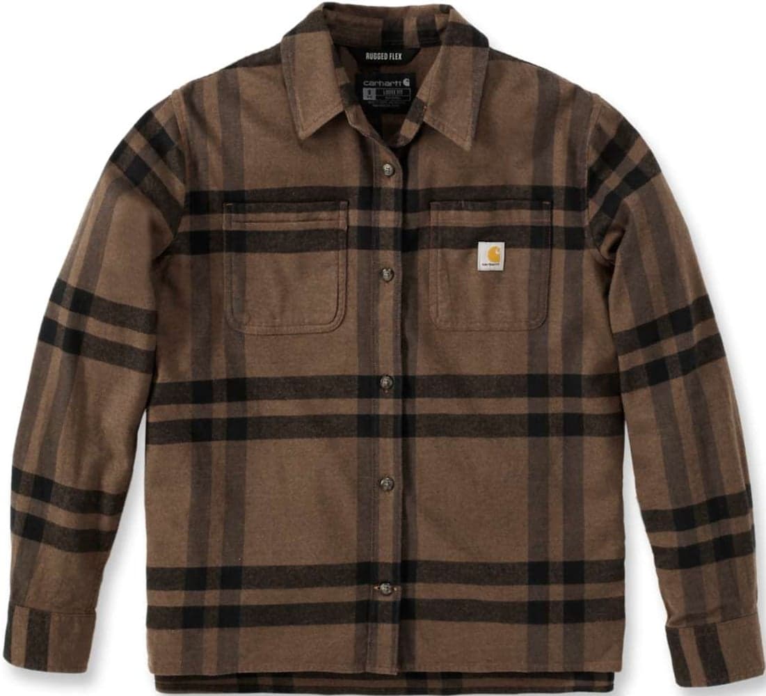 Carhartt W's Midweight Flannel L/S Plaid Shirt Carhartt Brown Heather, view: 0