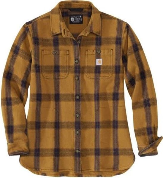 Carhartt W's Heavyweight Twill L/S Plaid Shirt Carhartt® Brown, view: 0