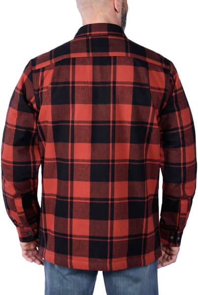 Carhartt M's Flannel Sherpa Lined Shirt Jacket Red Ochre, view: 5