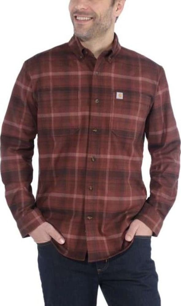 Carhartt M's L/S Rugged Flex Hamilton Plaid Shirt Dark Cedar, view: 2