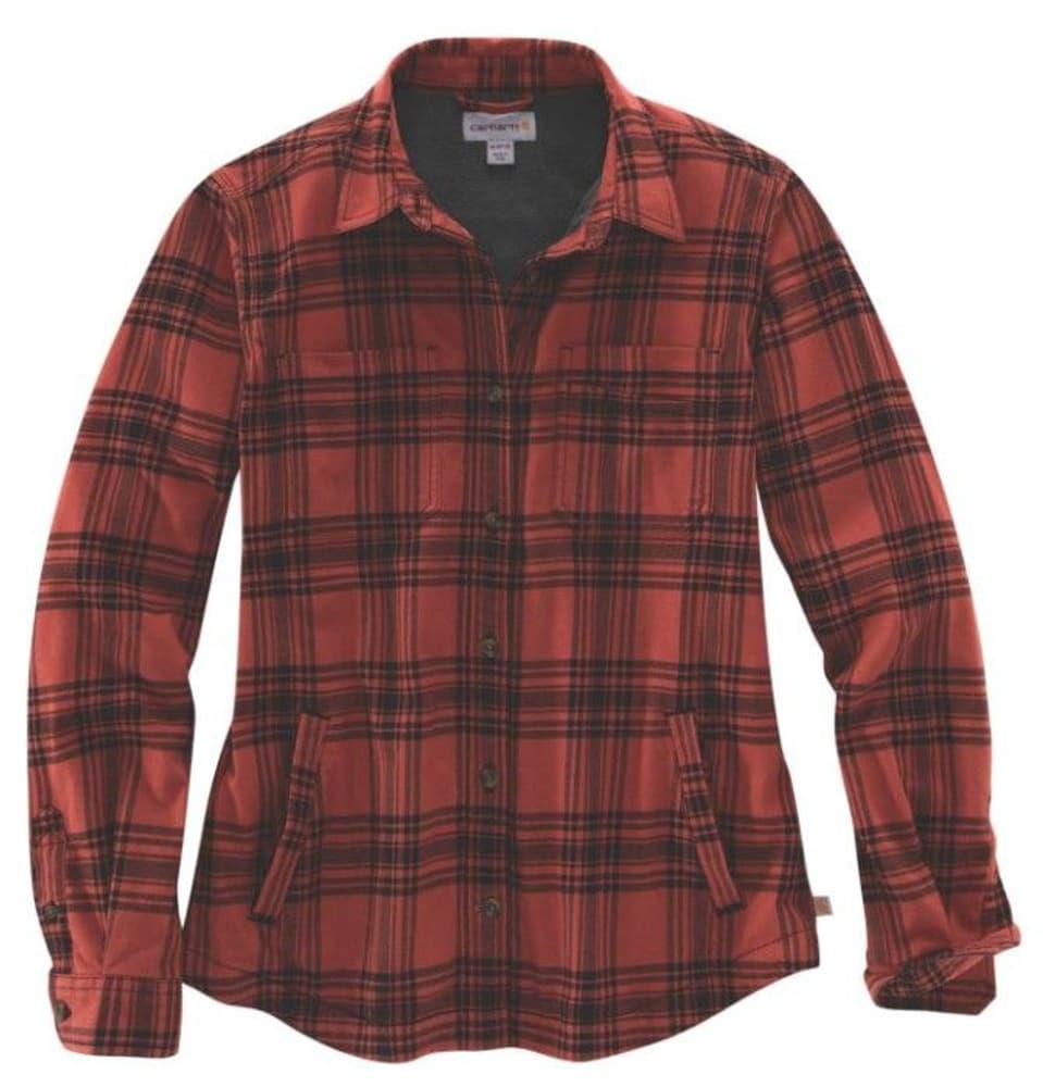 Carhartt W's Hamilton Plaid Flannel Shirt Jacket Redwood, view: 0