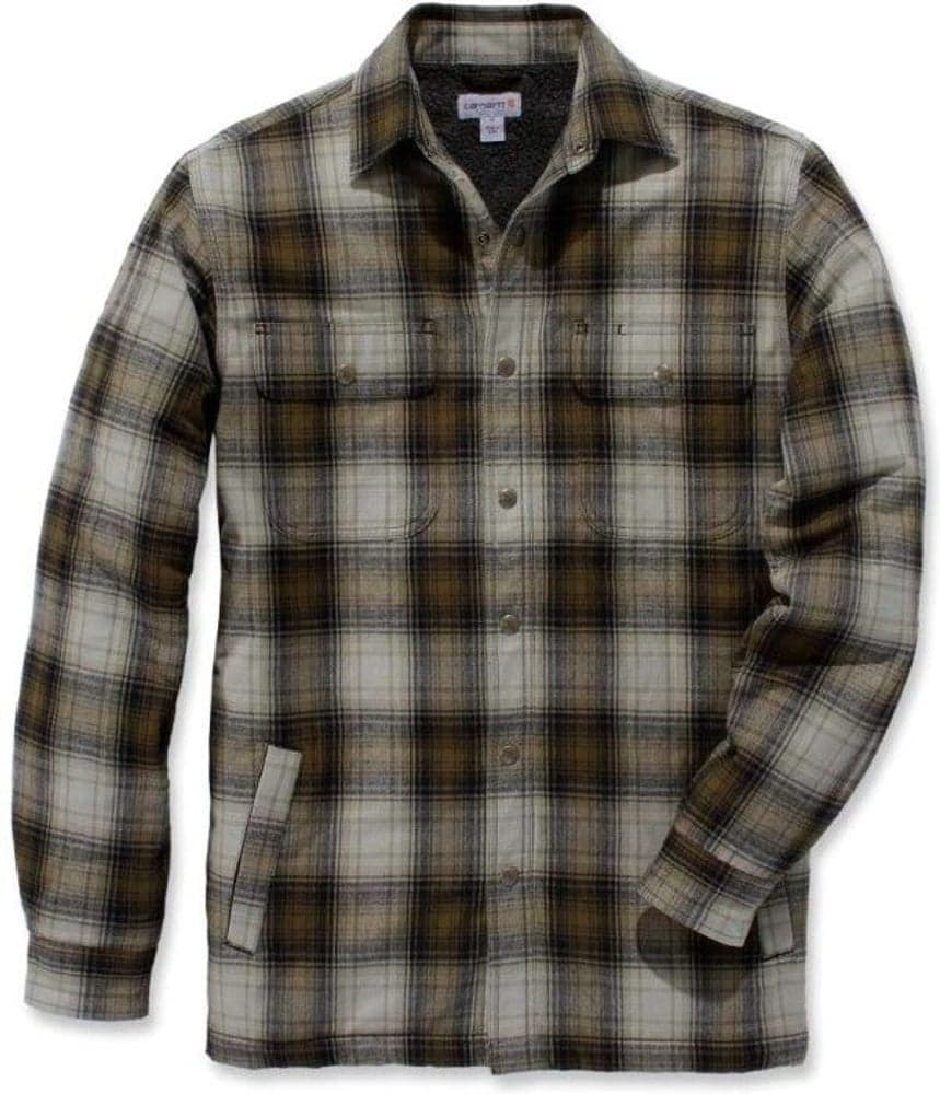 Carhartt M's Hubbard Sherpa Lined Shirt Jacket Relaxed Fit Fir Green, view: 0