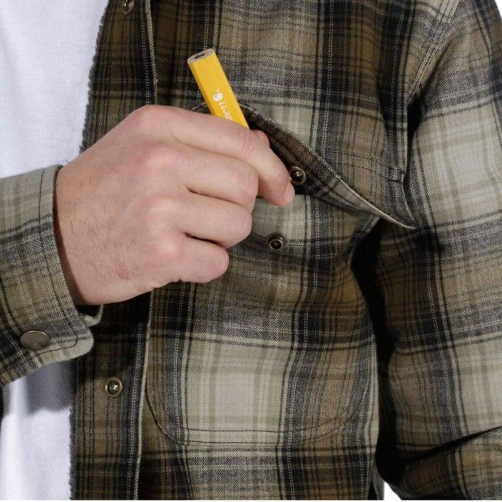 Carhartt M's Hubbard Sherpa Lined Shirt Jacket Relaxed Fit Fir Green, view: 2