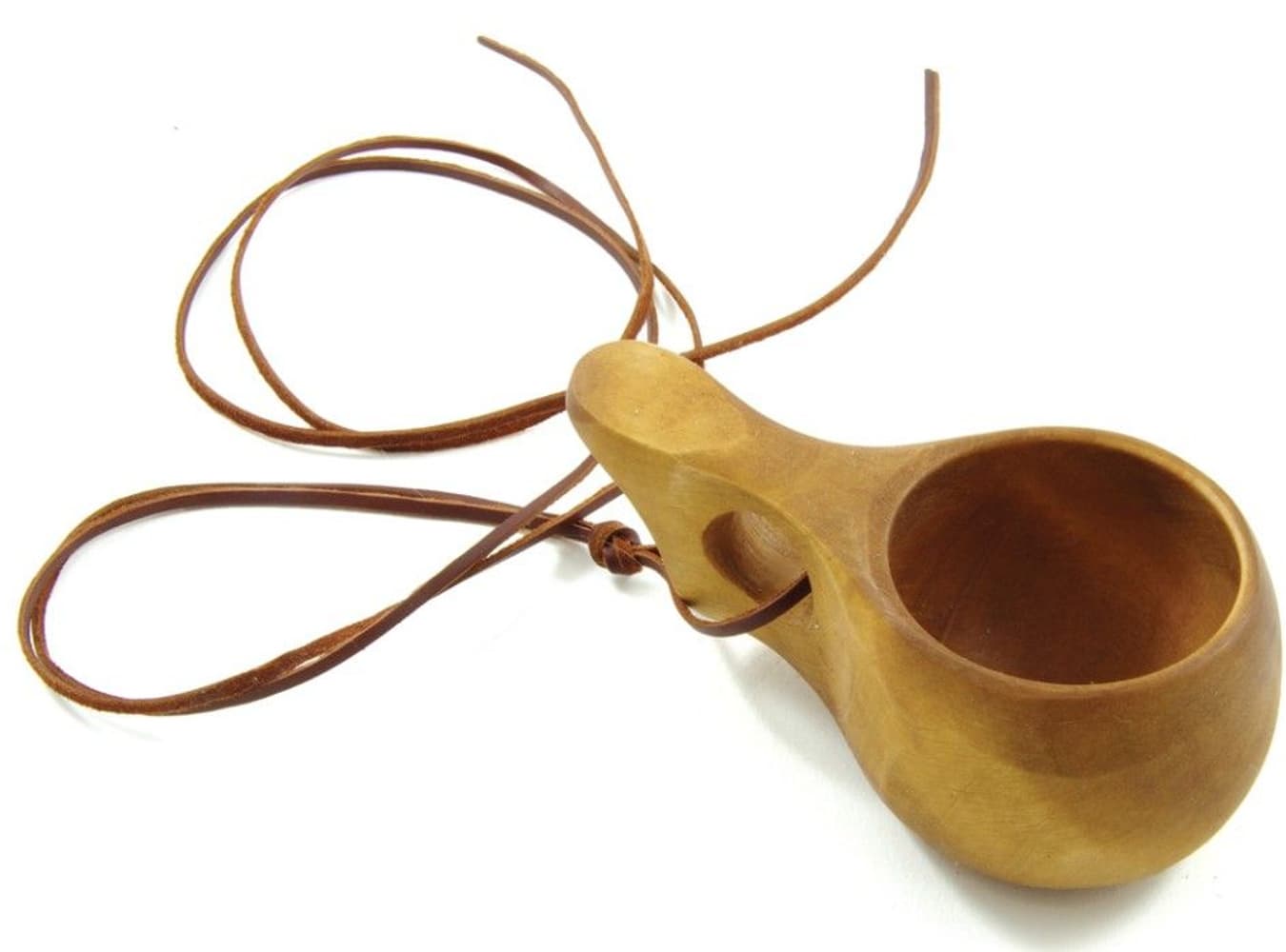 Kuksa Snapskåsa med halsrem i läder 0,9 dl, view: 0