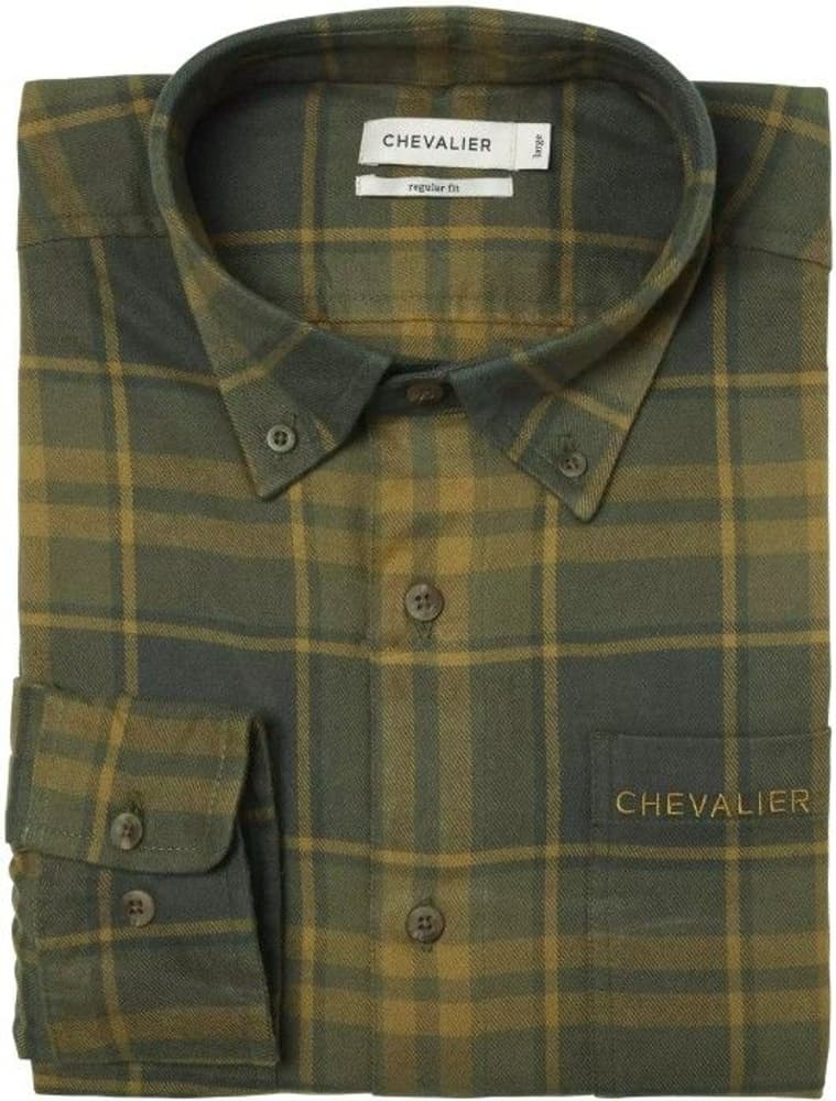 Ash Flannel Shirt Men Dark Green Checked, view: 2