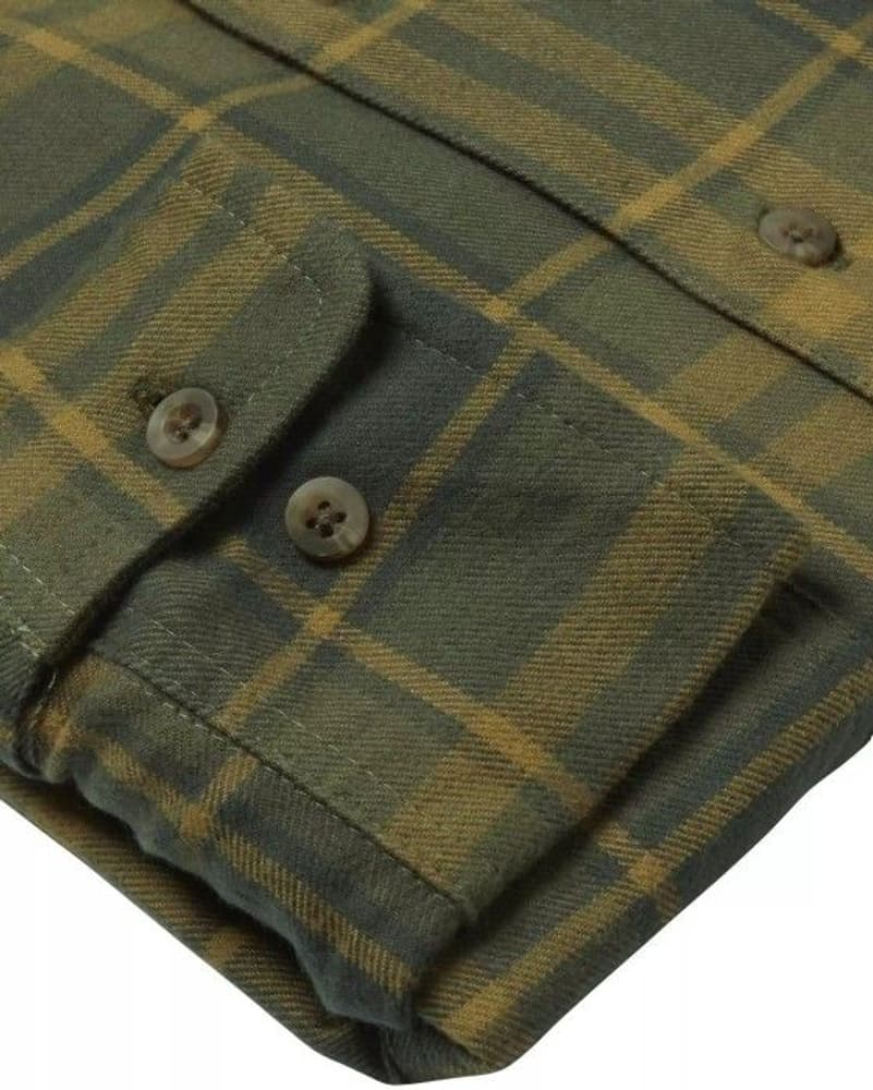 Ash Flannel Shirt Men Dark Green Checked, view: 4