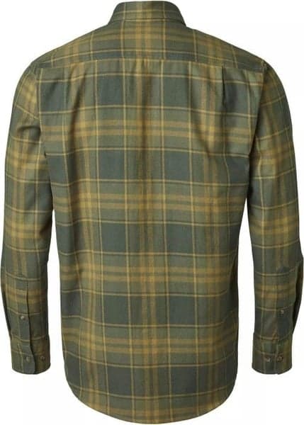 Ash Flannel Shirt Men Dark Green Checked, view: 1