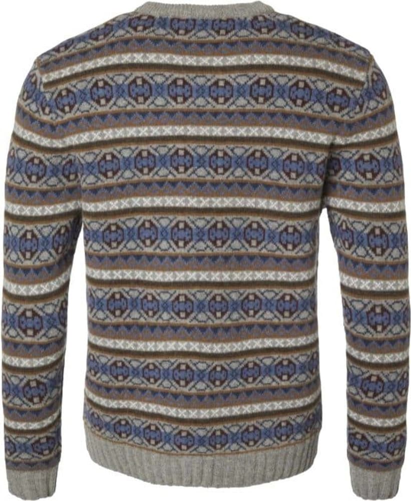 Moss Wool Sweater Men Stone Grey Jaquard, view: 1