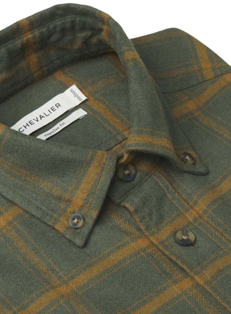 Hawk Flannel Shirt Men Leaf Green, view: 2