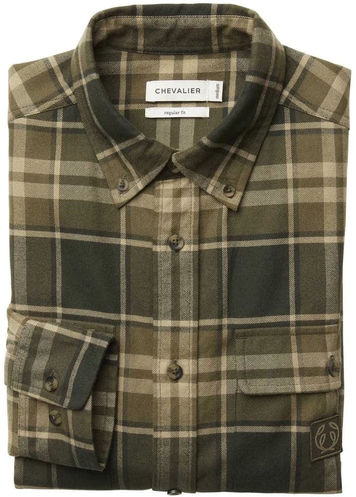 Heron Flannel Shirt Men Evergreen Checked, view: 1