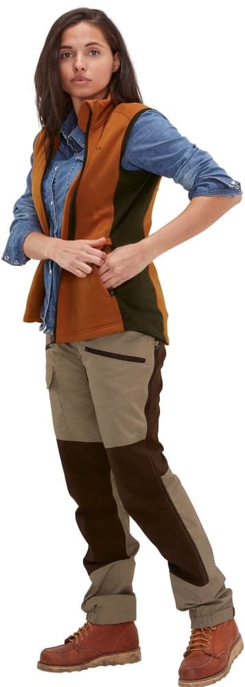 Lenzie Fleece Vest Women Orange/Brown, view: 1