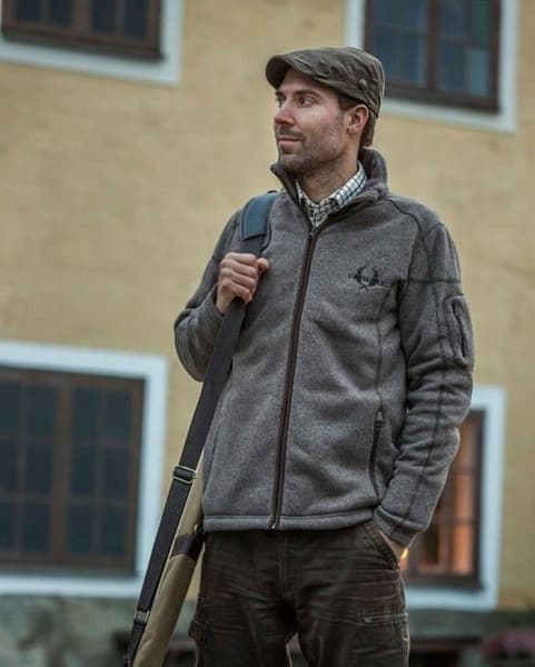 Chester Fleece Cardigan Men Brun, view: 4