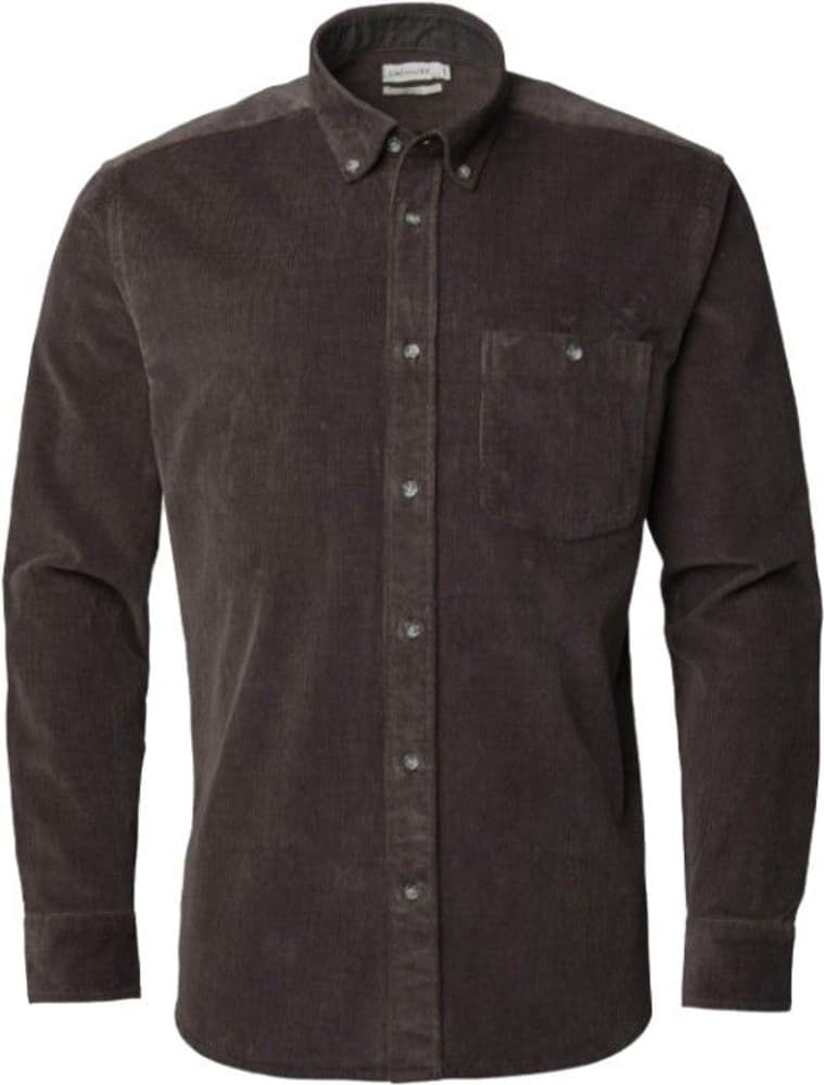 Overton Corduroy Shirt Men Leather Brown, view: 0