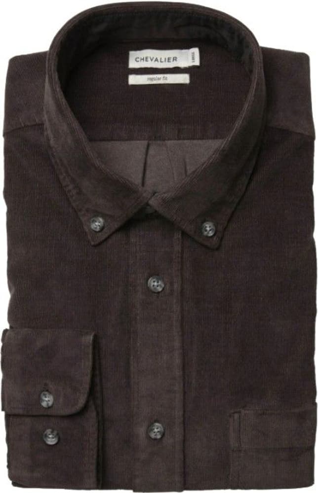 Overton Corduroy Shirt Men Leather Brown, view: 1